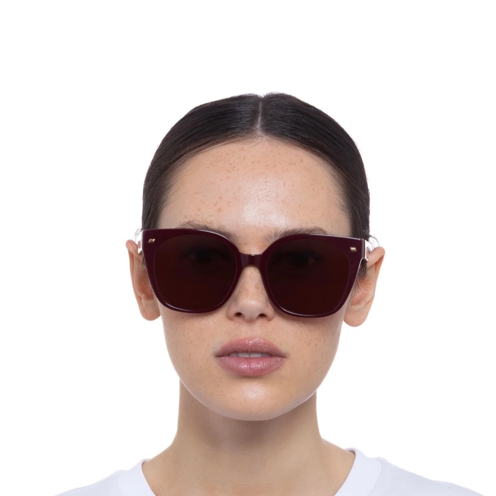 NWT Le Specs Symbian Burgundy Sunglasses